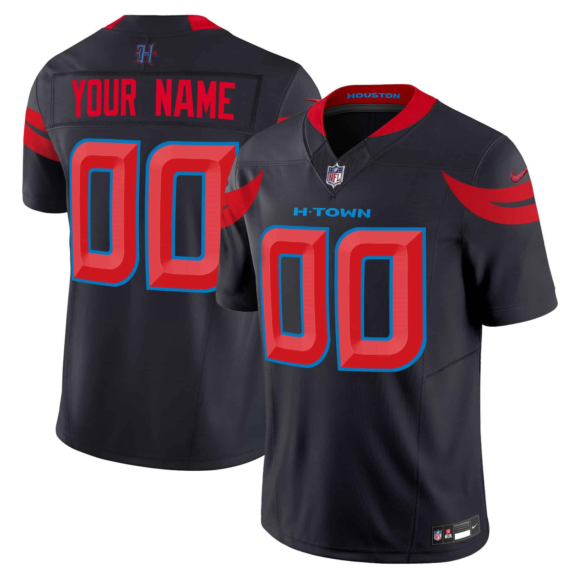 Men Houston Texans Black 2024 Nike Vapor Limited Custom NFL Jersey style 2